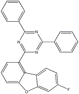 2-(7-fluorodibenzo[b,d]furan-1-yl)-4,6-diphenyl-1,3,5-triazine Struktur