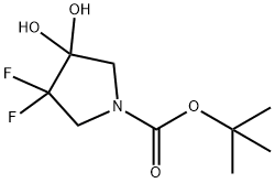 TERT-BUTYL 3,3-DIFLUORO-4,4-DIHYDROXYPYRROLIDINE-1-CARBOXYLATE Struktur