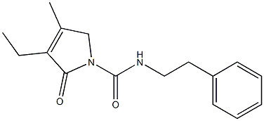 3-ethyl-4-methyl-2-oxo-N-(2-phenylethyl)-2,5-dihydro-1H-pyrrole-1-carboxamide Struktur