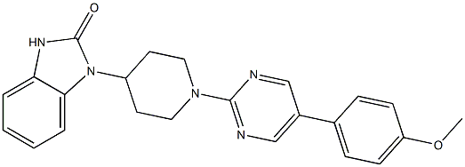 1-(1-[5-(4-METHOXYPHENYL)PYRIMIDIN-2-YL]PIPERIDIN-4-YL)-1,3-DIHYDRO-2H-BENZIMIDAZOL-2-ONE Struktur