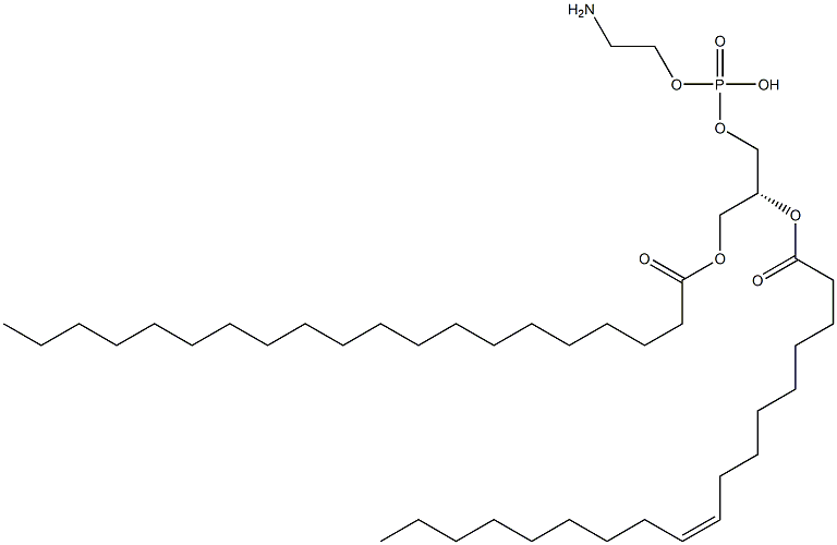 2-aminoethoxy-[(2R)-3-icosanoyloxy-2-[(Z)-octadec-9-enoyl]oxy-propoxy]phosphinic acid Struktur