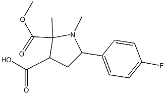 1,5-Dimethyl-2-(4-fluorophenyl)-5-(methoxycarbonyl)pyrrolidine-4-carboxylic acid Struktur