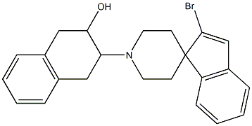 1'-(2-hydroxy-1,2,3,4-tetrahydro-naphth-3-yl)spiro(2-bromo-1H-indene-1,4'-piperidine) Struktur