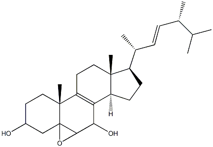 5,6-epoxy-ergosta-8,22-dien-3,7-diol Struktur