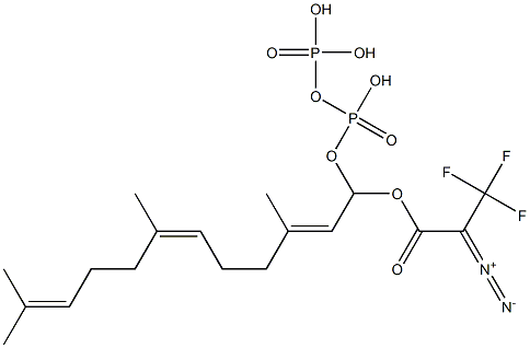 2-diazo-3,3,3-trifluoropropionyloxy-farnesyl diphosphate Struktur