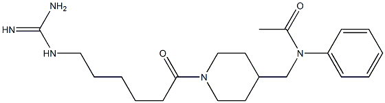 1-(6-guanidohexanoyl)-4-(phenylacetylaminomethyl)piperidine Struktur