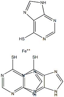 tris(6-mercaptopurine)iron(II) Struktur