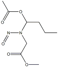 N-(METHOXYCARBONYLMETHYL)-N-(1-ACETOXYBUTYL)NITROSAMINE Struktur