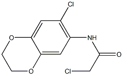 2-CHLORO-N-(7-CHLORO-2,3-DIHYDRO-1,4-BENZODIOXIN-6-YL)ACETAMIDE Struktur