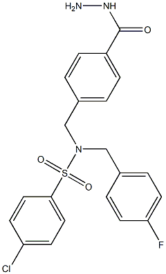 4-CHLORO-N-(4-FLUOROBENZYL)-N-[4-(HYDRAZINOCARBONYL)BENZYL]BENZENESULFONAMIDE Struktur