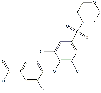 4-{[3,5-dichloro-4-(2-chloro-4-nitrophenoxy)phenyl]sulfonyl}morpholine Struktur