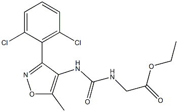 ethyl 2-[({[3-(2,6-dichlorophenyl)-5-methylisoxazol-4-yl]amino}carbonyl)amino]acetate Struktur