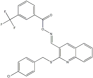 N-((E)-{2-[(4-chlorobenzyl)sulfanyl]-3-quinolinyl}methylidene)-N-{[3-(trifluoromethyl)benzoyl]oxy}amine Struktur