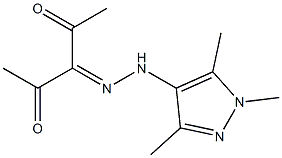 3-[2-(1,3,5-trimethyl-1H-pyrazol-4-yl)hydrazono]pentane-2,4-dione Struktur