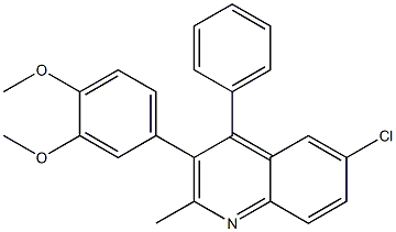 6-chloro-3-(3,4-dimethoxyphenyl)-2-methyl-4-phenylquinoline Struktur