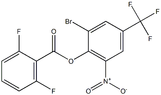 2-bromo-6-nitro-4-(trifluoromethyl)phenyl 2,6-difluorobenzoate Struktur