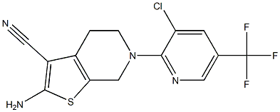 2-amino-6-[3-chloro-5-(trifluoromethyl)-2-pyridinyl]-4,5,6,7-tetrahydrothieno[2,3-c]pyridine-3-carbonitrile Struktur