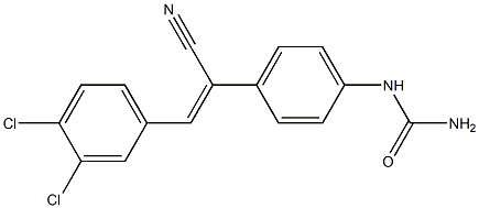 N-{4-[1-cyano-2-(3,4-dichlorophenyl)vinyl]phenyl}urea Struktur