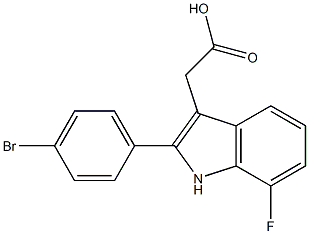 [2-(4-bromophenyl)-7-fluoro-1H-indol-3-yl]acetic acid Struktur