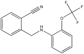 2-({[2-(trifluoromethoxy)phenyl]amino}methyl)benzonitrile Struktur