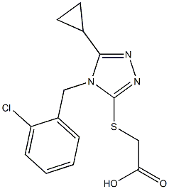 2-({4-[(2-chlorophenyl)methyl]-5-cyclopropyl-4H-1,2,4-triazol-3-yl}sulfanyl)acetic acid Struktur