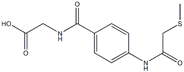 2-({4-[2-(methylsulfanyl)acetamido]phenyl}formamido)acetic acid Structure