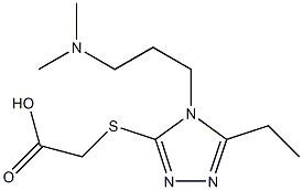 2-({4-[3-(dimethylamino)propyl]-5-ethyl-4H-1,2,4-triazol-3-yl}sulfanyl)acetic acid Struktur