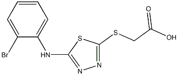 2-({5-[(2-bromophenyl)amino]-1,3,4-thiadiazol-2-yl}sulfanyl)acetic acid Struktur