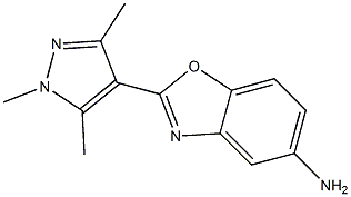 2-(1,3,5-trimethyl-1H-pyrazol-4-yl)-1,3-benzoxazol-5-amine Struktur