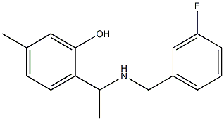 2-(1-{[(3-fluorophenyl)methyl]amino}ethyl)-5-methylphenol Struktur