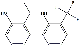 2-(1-{[2-(trifluoromethyl)phenyl]amino}ethyl)phenol Struktur