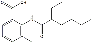 2-(2-ethylhexanamido)-3-methylbenzoic acid Struktur