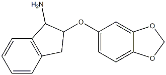 2-(2H-1,3-benzodioxol-5-yloxy)-2,3-dihydro-1H-inden-1-amine Struktur