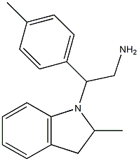 2-(2-methyl-2,3-dihydro-1H-indol-1-yl)-2-(4-methylphenyl)ethan-1-amine Struktur