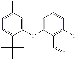 2-(2-tert-butyl-5-methylphenoxy)-6-chlorobenzaldehyde Struktur