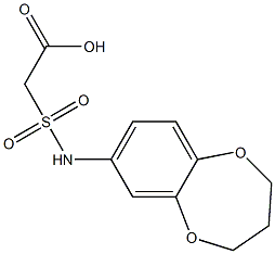 2-(3,4-dihydro-2H-1,5-benzodioxepin-7-ylsulfamoyl)acetic acid Struktur