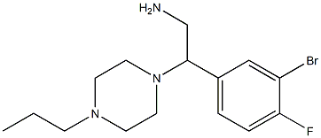 2-(3-bromo-4-fluorophenyl)-2-(4-propylpiperazin-1-yl)ethanamine Struktur