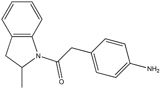 2-(4-aminophenyl)-1-(2-methyl-2,3-dihydro-1H-indol-1-yl)ethan-1-one Struktur