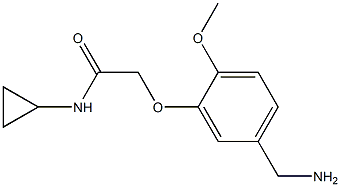 2-[5-(aminomethyl)-2-methoxyphenoxy]-N-cyclopropylacetamide Struktur