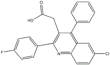 2-[6-chloro-2-(4-fluorophenyl)-4-phenylquinolin-3-yl]acetic acid Struktur