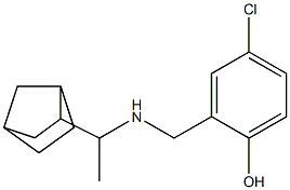 2-{[(1-{bicyclo[2.2.1]heptan-2-yl}ethyl)amino]methyl}-4-chlorophenol Struktur