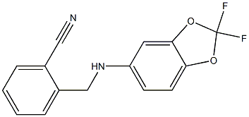 2-{[(2,2-difluoro-2H-1,3-benzodioxol-5-yl)amino]methyl}benzonitrile Struktur