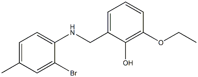 2-{[(2-bromo-4-methylphenyl)amino]methyl}-6-ethoxyphenol Struktur