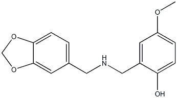 2-{[(2H-1,3-benzodioxol-5-ylmethyl)amino]methyl}-4-methoxyphenol Struktur