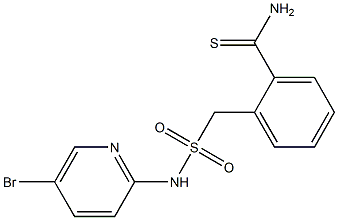 2-{[(5-bromopyridin-2-yl)sulfamoyl]methyl}benzene-1-carbothioamide Struktur