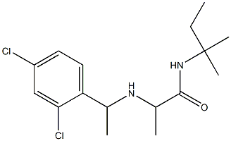 2-{[1-(2,4-dichlorophenyl)ethyl]amino}-N-(2-methylbutan-2-yl)propanamide Struktur