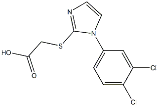 2-{[1-(3,4-dichlorophenyl)-1H-imidazol-2-yl]sulfanyl}acetic acid Struktur