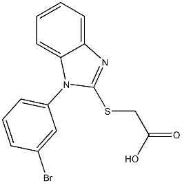 2-{[1-(3-bromophenyl)-1H-1,3-benzodiazol-2-yl]sulfanyl}acetic acid Struktur