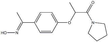 2-{4-[1-(hydroxyimino)ethyl]phenoxy}-1-(pyrrolidin-1-yl)propan-1-one Struktur