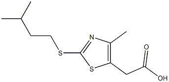 2-{4-methyl-2-[(3-methylbutyl)sulfanyl]-1,3-thiazol-5-yl}acetic acid Struktur